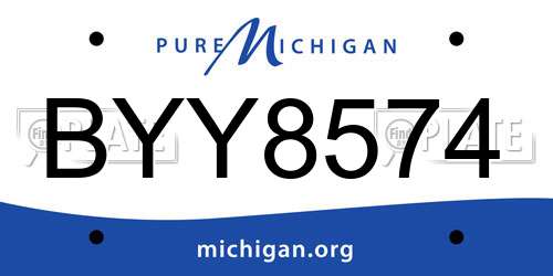 BYY8574 Michigan License Plate