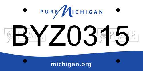BYZ0315 Michigan License Plate