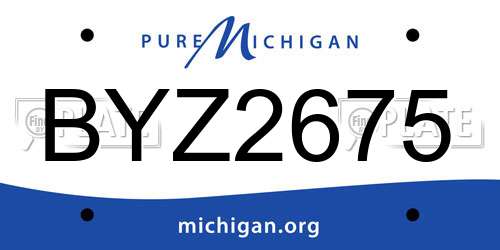 BYZ2675 Michigan License Plate