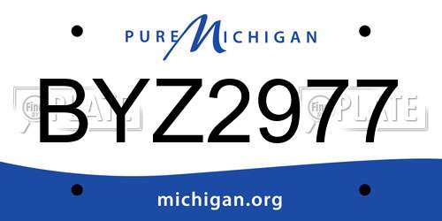 BYZ2977 Michigan License Plate