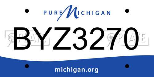BYZ3270 Michigan License Plate