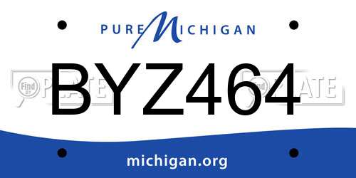 BYZ464 Michigan License Plate