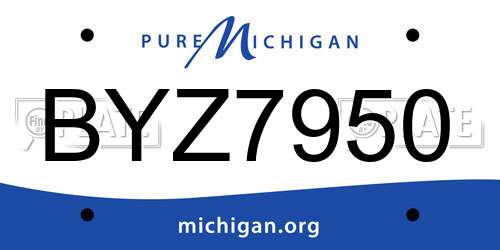 BYZ7950 Michigan License Plate