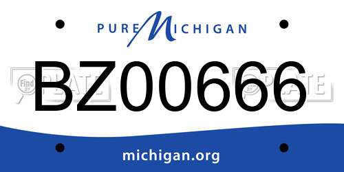 BZ00666 Michigan License Plate