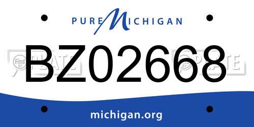 BZ02668 Michigan License Plate