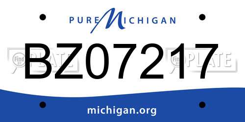 BZ07217 Michigan License Plate