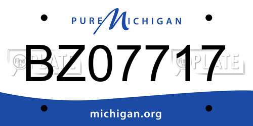 BZ07717 Michigan License Plate