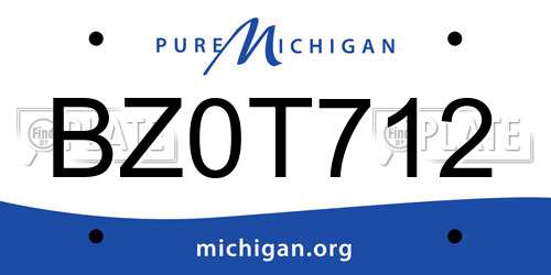 BZ0T712 Michigan License Plate