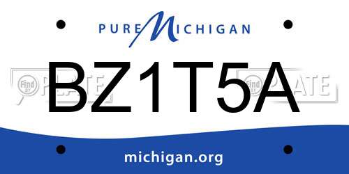 BZ1T5A Michigan License Plate