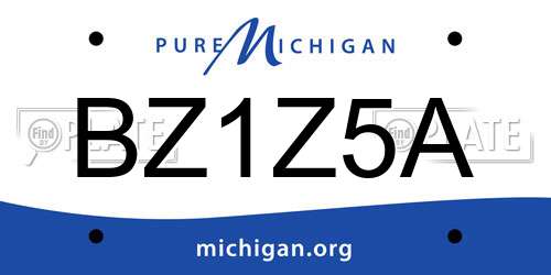BZ1Z5A Michigan License Plate