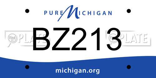 BZ213 Michigan License Plate