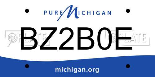 BZ2B0E Michigan License Plate