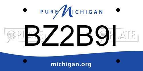 BZ2B9I Michigan License Plate