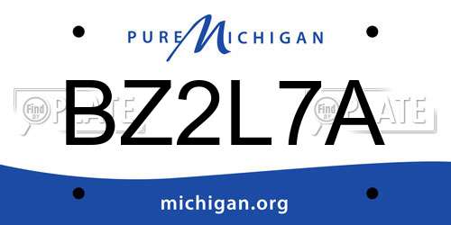 BZ2L7A Michigan License Plate