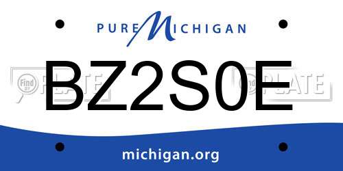 BZ2S0E Michigan License Plate