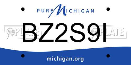 BZ2S9I Michigan License Plate
