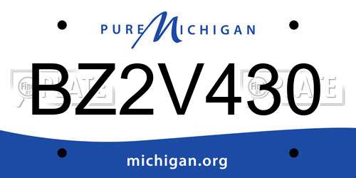 BZ2V430 Michigan License Plate