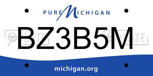 BZ3B5M Michigan License Plate
