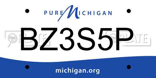 BZ3S5P Michigan License Plate