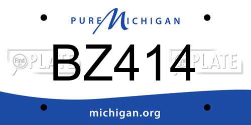 BZ414 Michigan License Plate