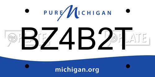 BZ4B2T Michigan License Plate