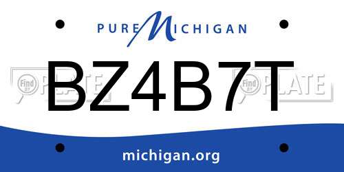 BZ4B7T Michigan License Plate