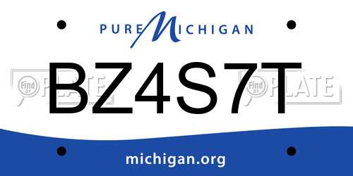 BZ4S7T Michigan License Plate