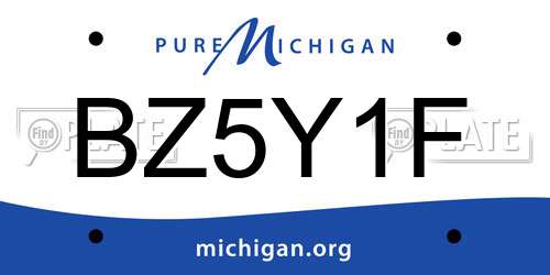 BZ5Y1F Michigan License Plate