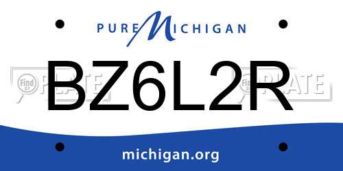 BZ6L2R Michigan License Plate