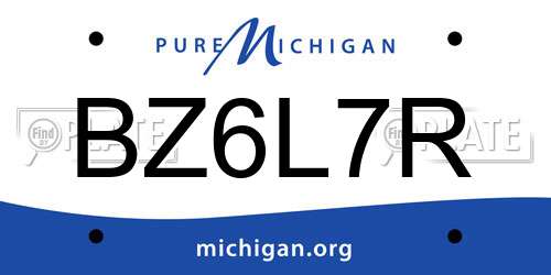 BZ6L7R Michigan License Plate