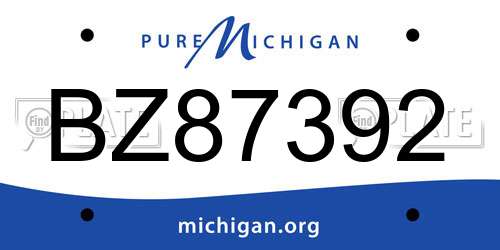 BZ87392 Michigan License Plate