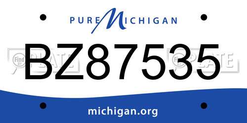 BZ87535 Michigan License Plate