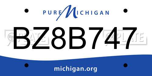 BZ8B747 Michigan License Plate
