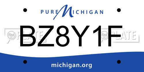 BZ8Y1F Michigan License Plate