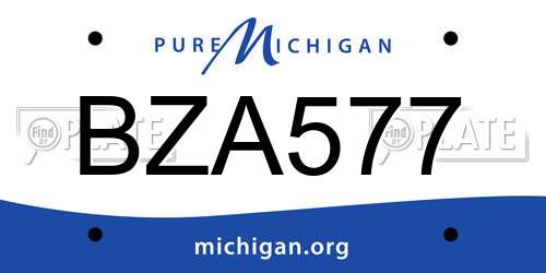 BZA577 Michigan License Plate