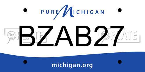 BZAB27 Michigan License Plate