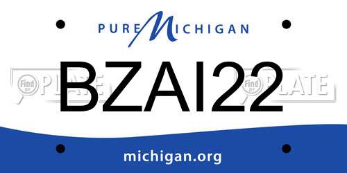 BZAI22 Michigan License Plate