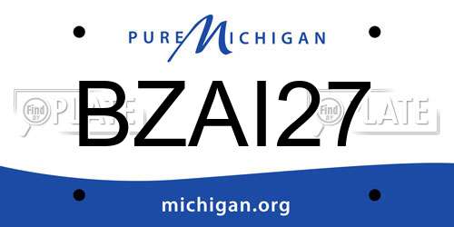 BZAI27 Michigan License Plate