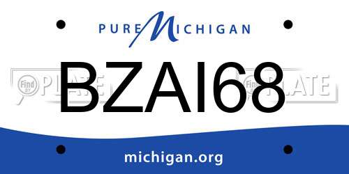 BZAI68 Michigan License Plate
