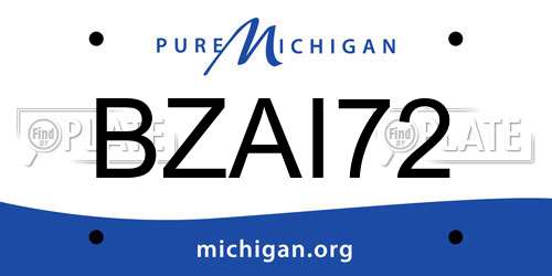 BZAI72 Michigan License Plate