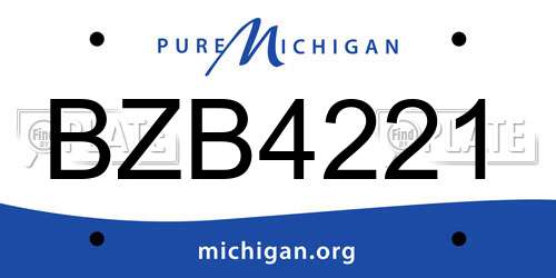 BZB4221 Michigan License Plate