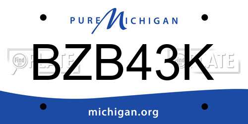 BZB43K Michigan License Plate