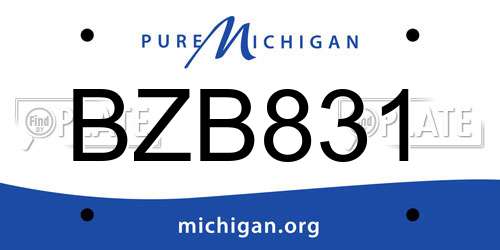 BZB831 Michigan License Plate