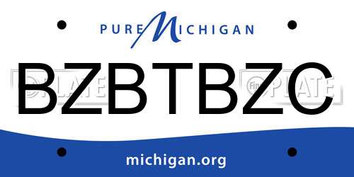 BZBTBZC Michigan License Plate