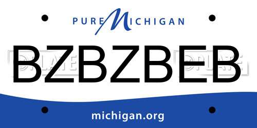 BZBZBEB Michigan License Plate