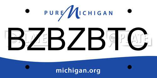BZBZBTC Michigan License Plate