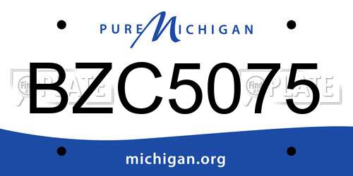 BZC5075 Michigan License Plate