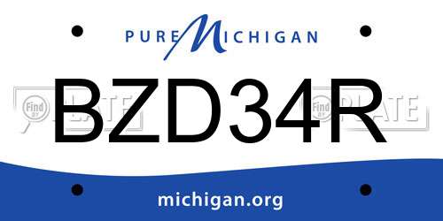 BZD34R Michigan License Plate