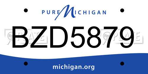BZD5879 Michigan License Plate