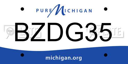 BZDG35 Michigan License Plate